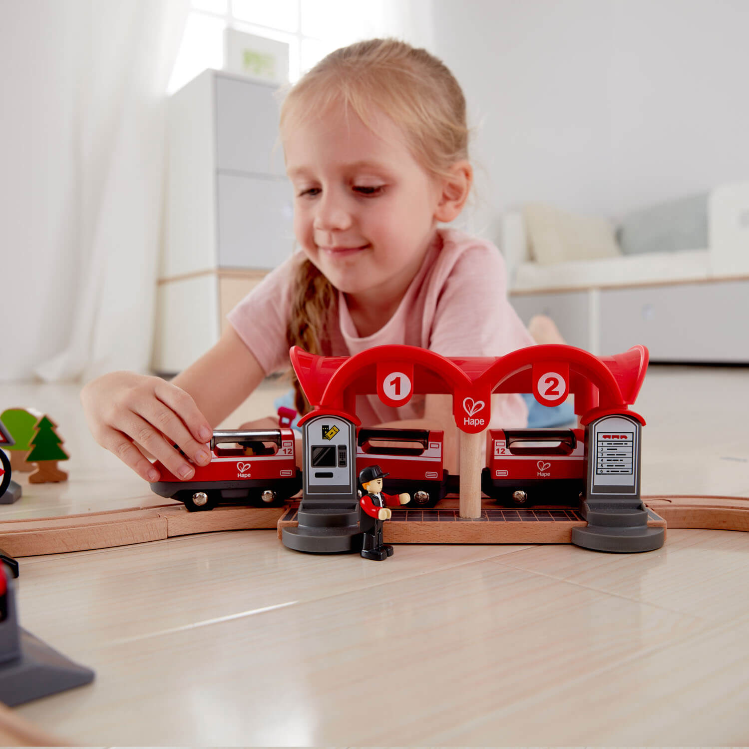 Hape Railway Busy City Rail Wooden Train Set
