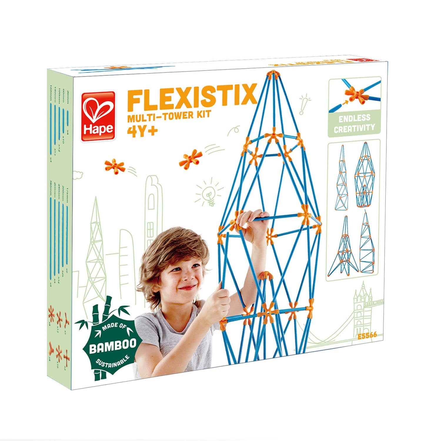 Hape Bamboo Flexistix Multi-Tower Kit Building Set