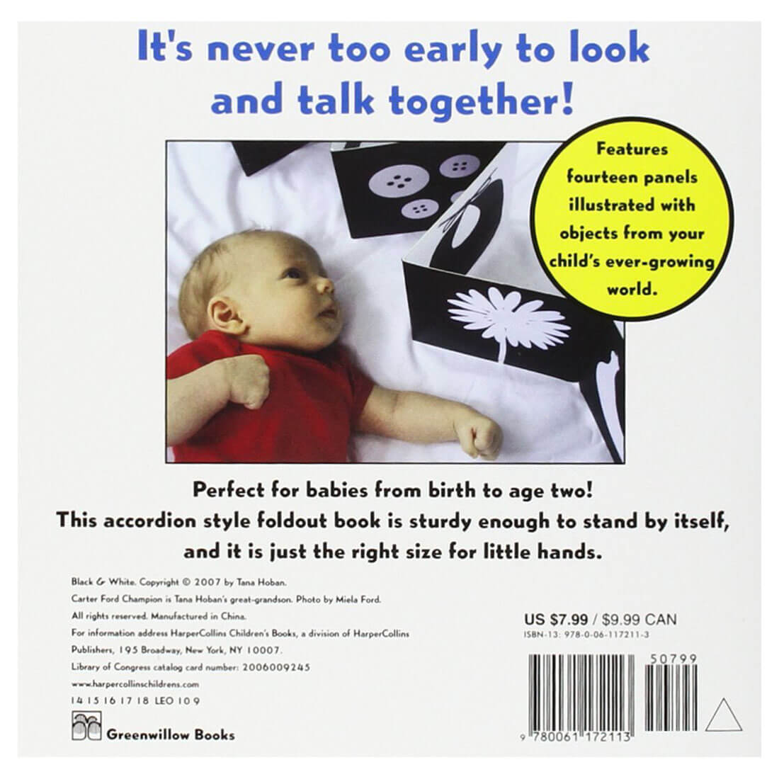 Back view of the Black & White (Board Book).