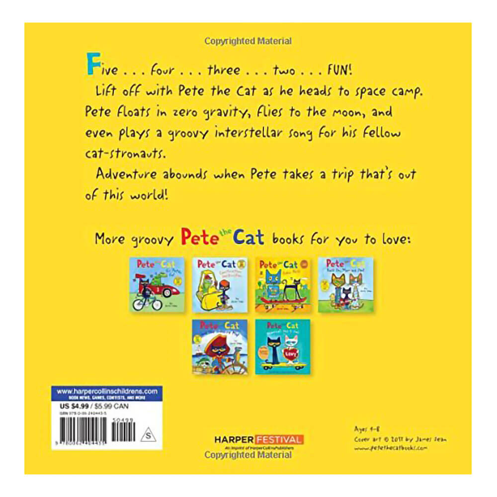 Back view of the Pete the Cat: Out of This World (Board Book).