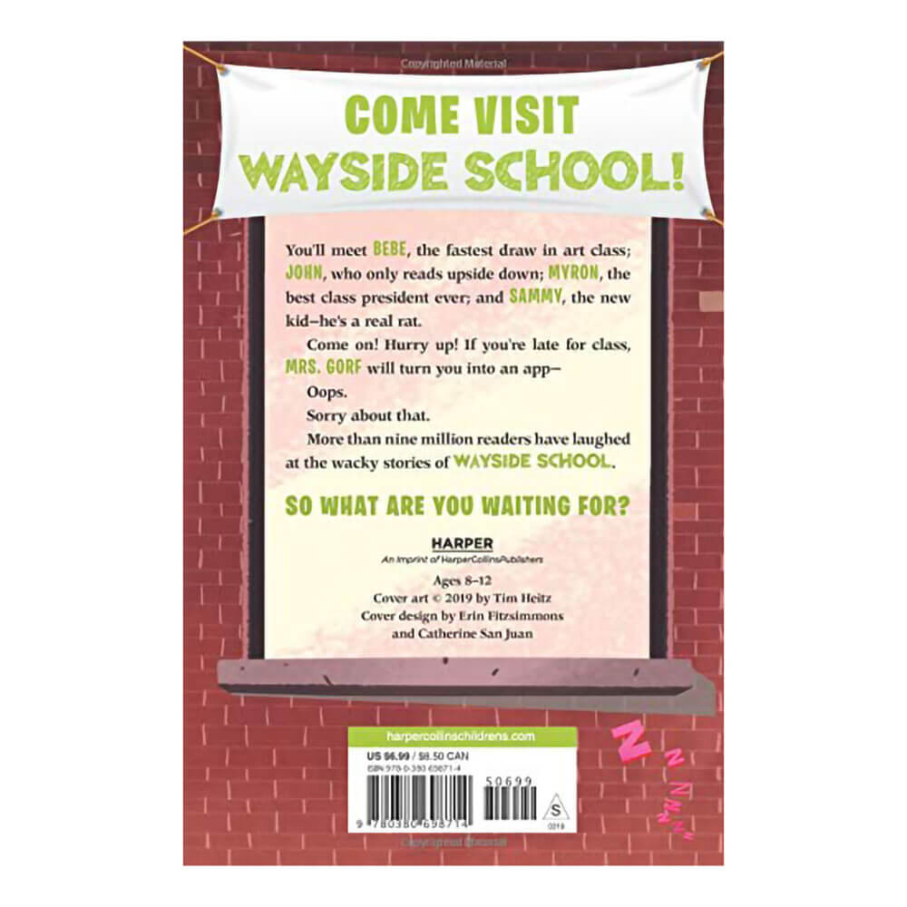 Back view of the Sideways Stories from Wayside School (Paperback).
