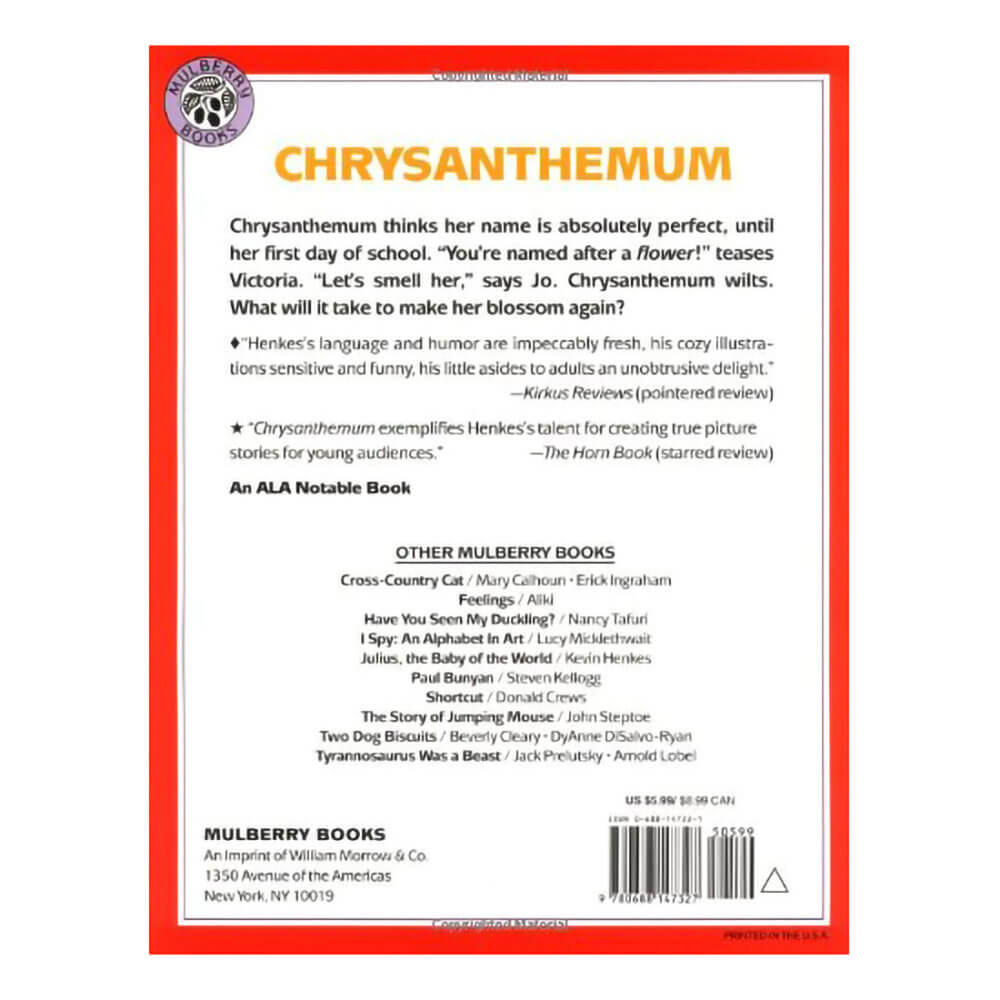 Back view of the Chrysanthemum (Paperback).