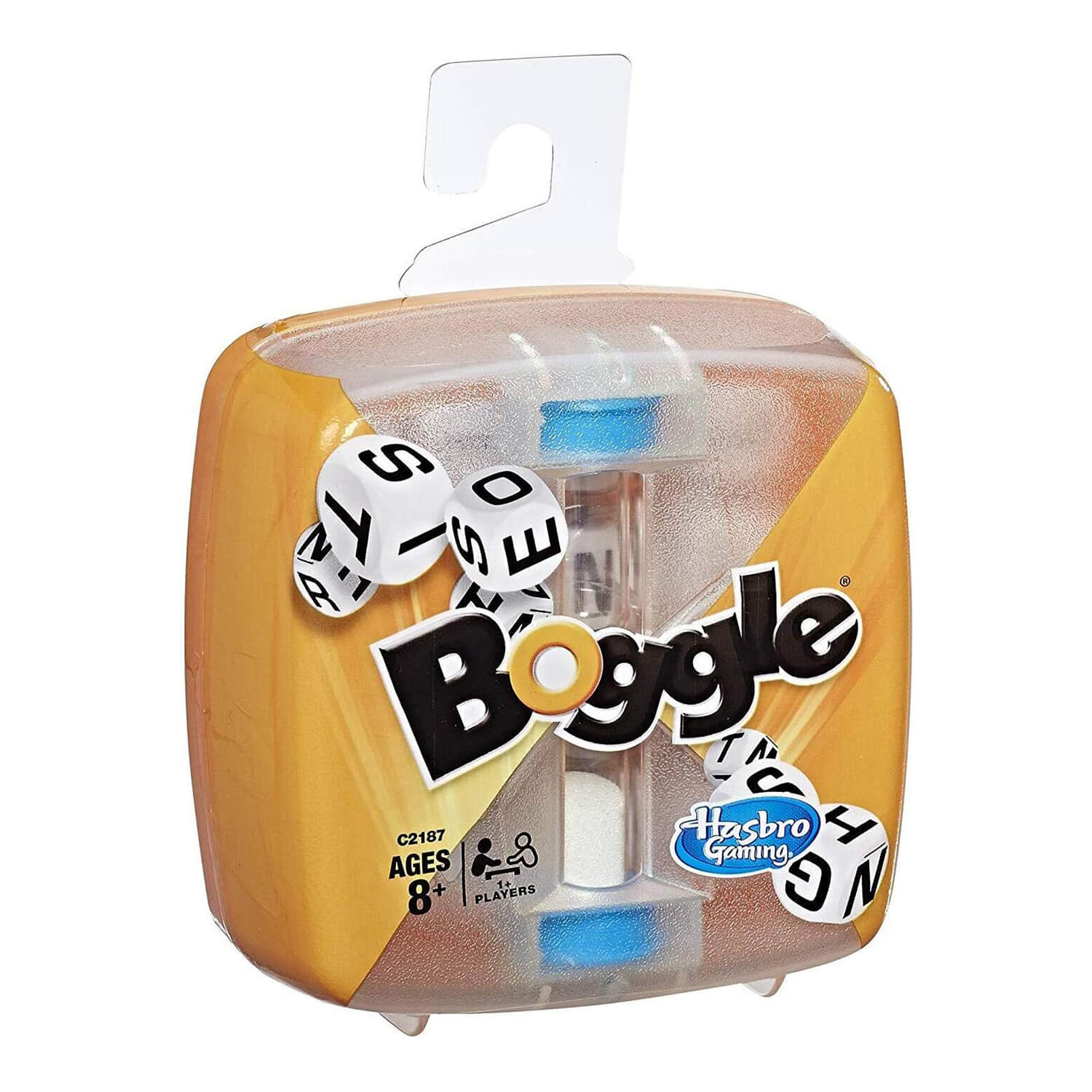 Front view of the Boggle Game package.