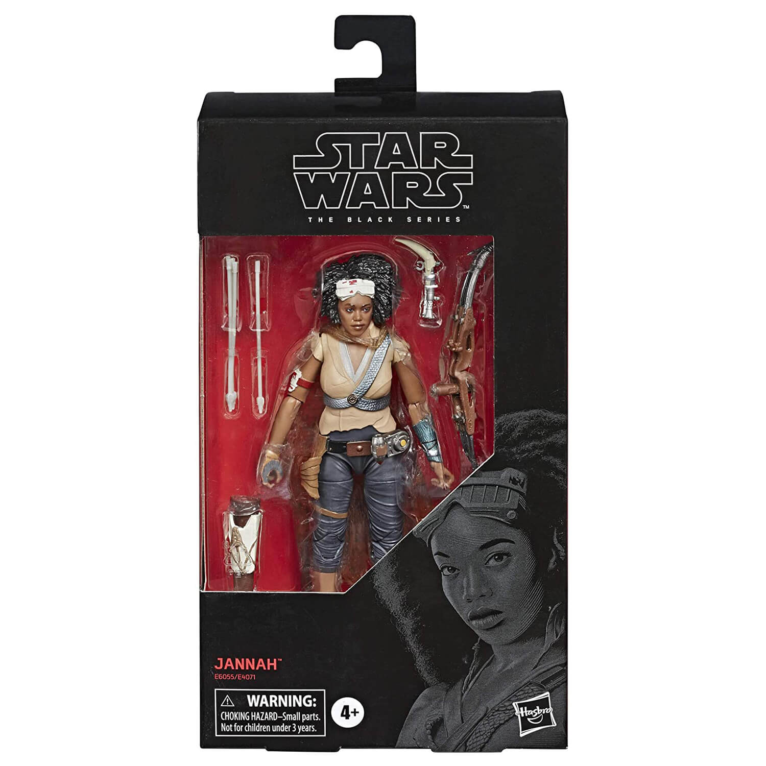 Front view of the Star Wars Black Series #98 Jannah Action Figure.