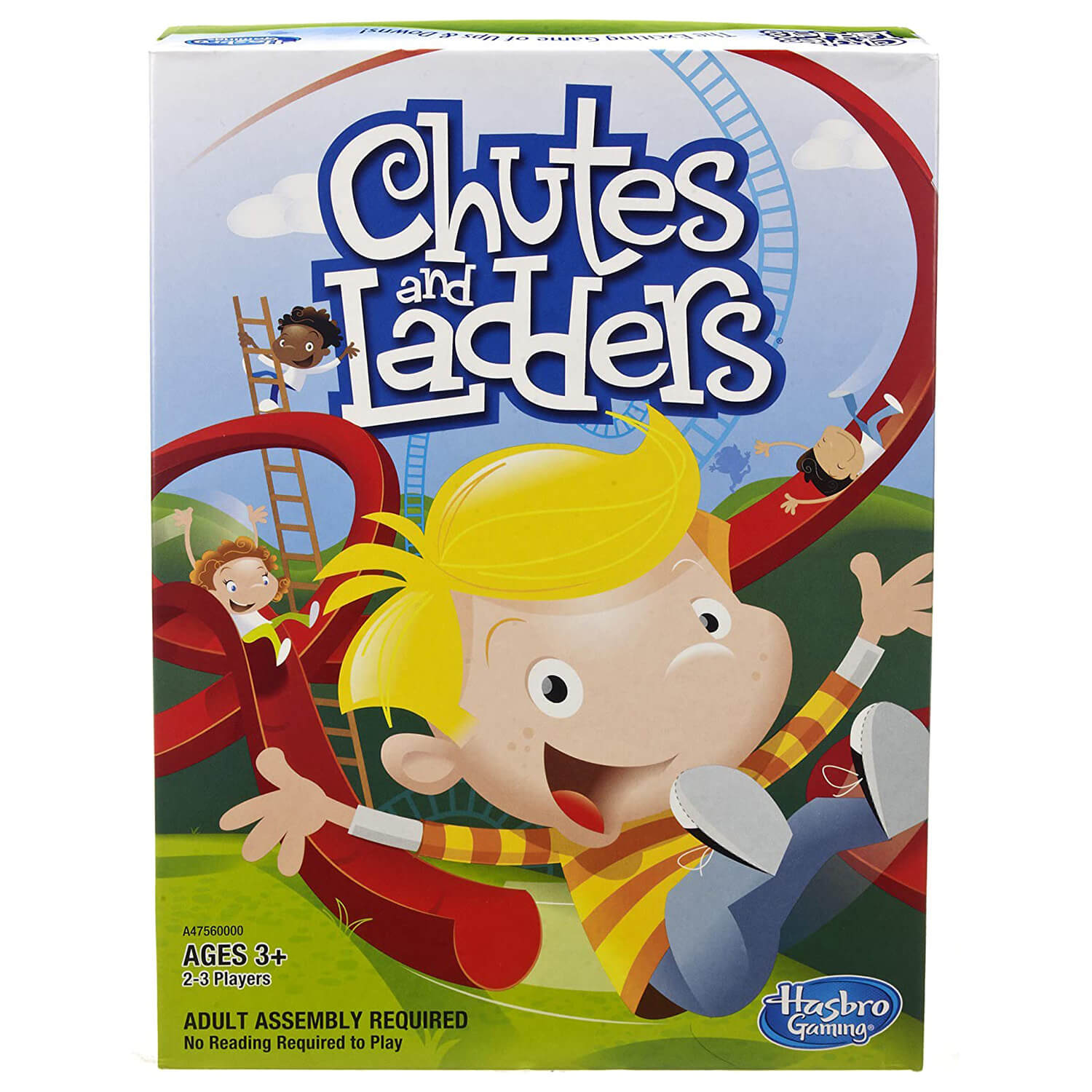 Front view of the Chutes and Ladders - Classic Kids Game package.