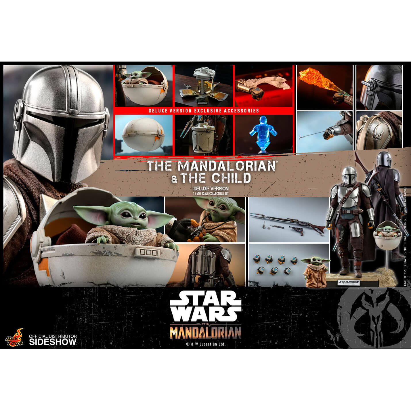 Hot Toys Mandalorian & The Child Sixth Scale Deluxe Figure Set