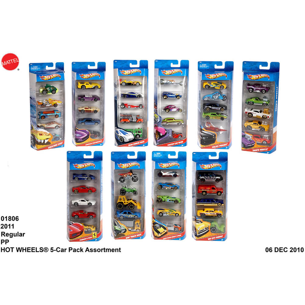 Hot Wheels 5 Car Pack Colors and Styles May Vary
