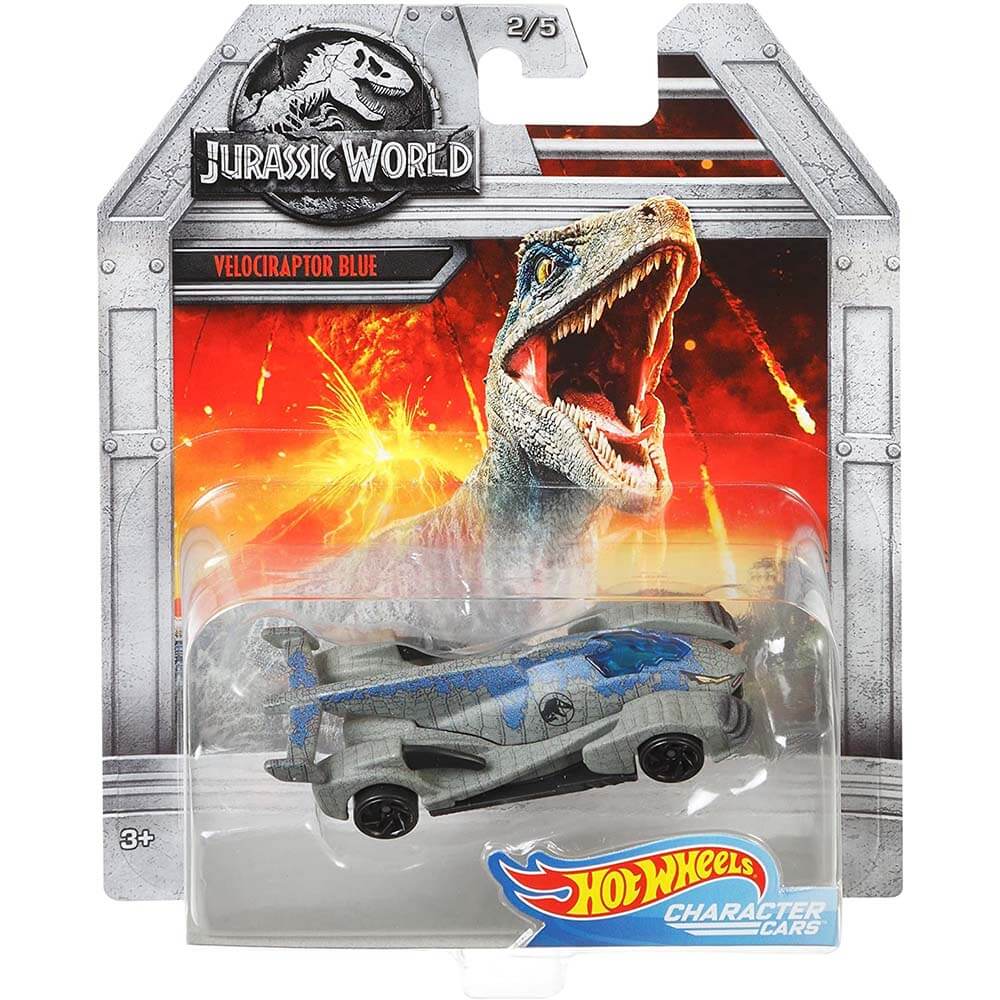 Hotwheels Jurassic World Velociraptor Blue Character Car