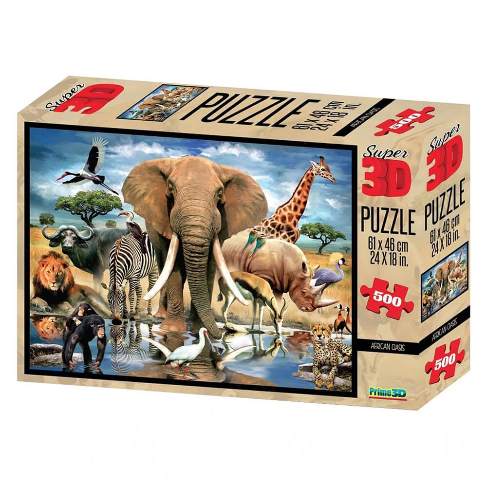 Howard Robinson Super 3D Puzzle African Oasis 500 Pc