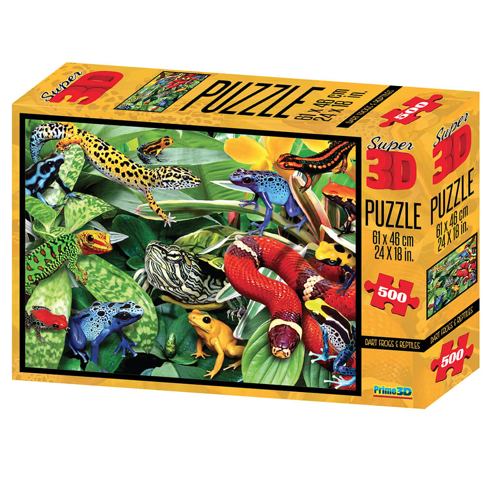 Howard Robinson Super 3D Puzzle Dart Frogs & Reptiles 500 Pc