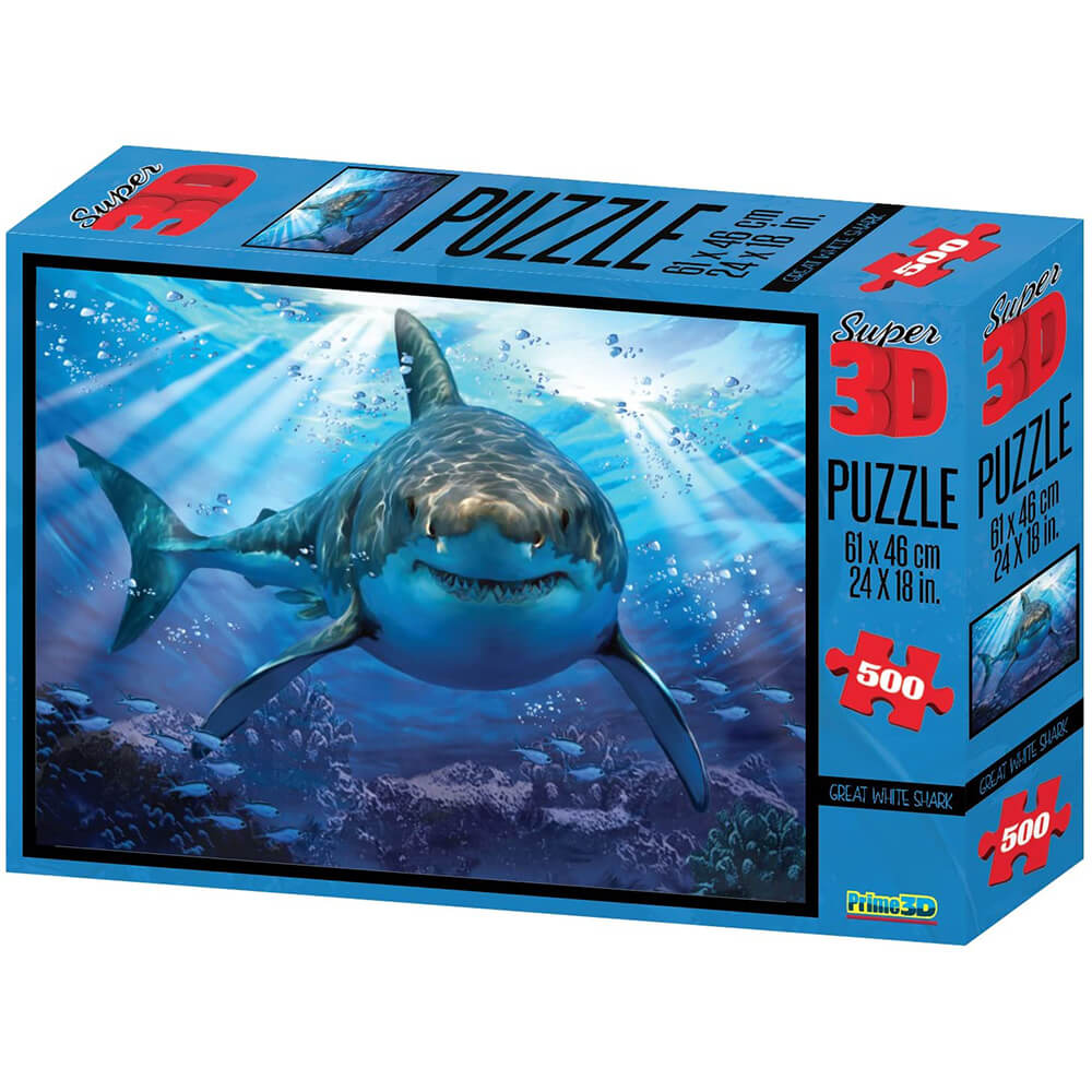 Howard Robinson Super 3D Puzzle Great White Shark 500 Pc