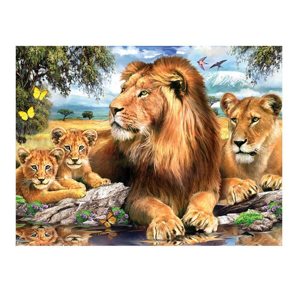Howard Robinson Super 3D Puzzle Lions By The Pool 500 Pc