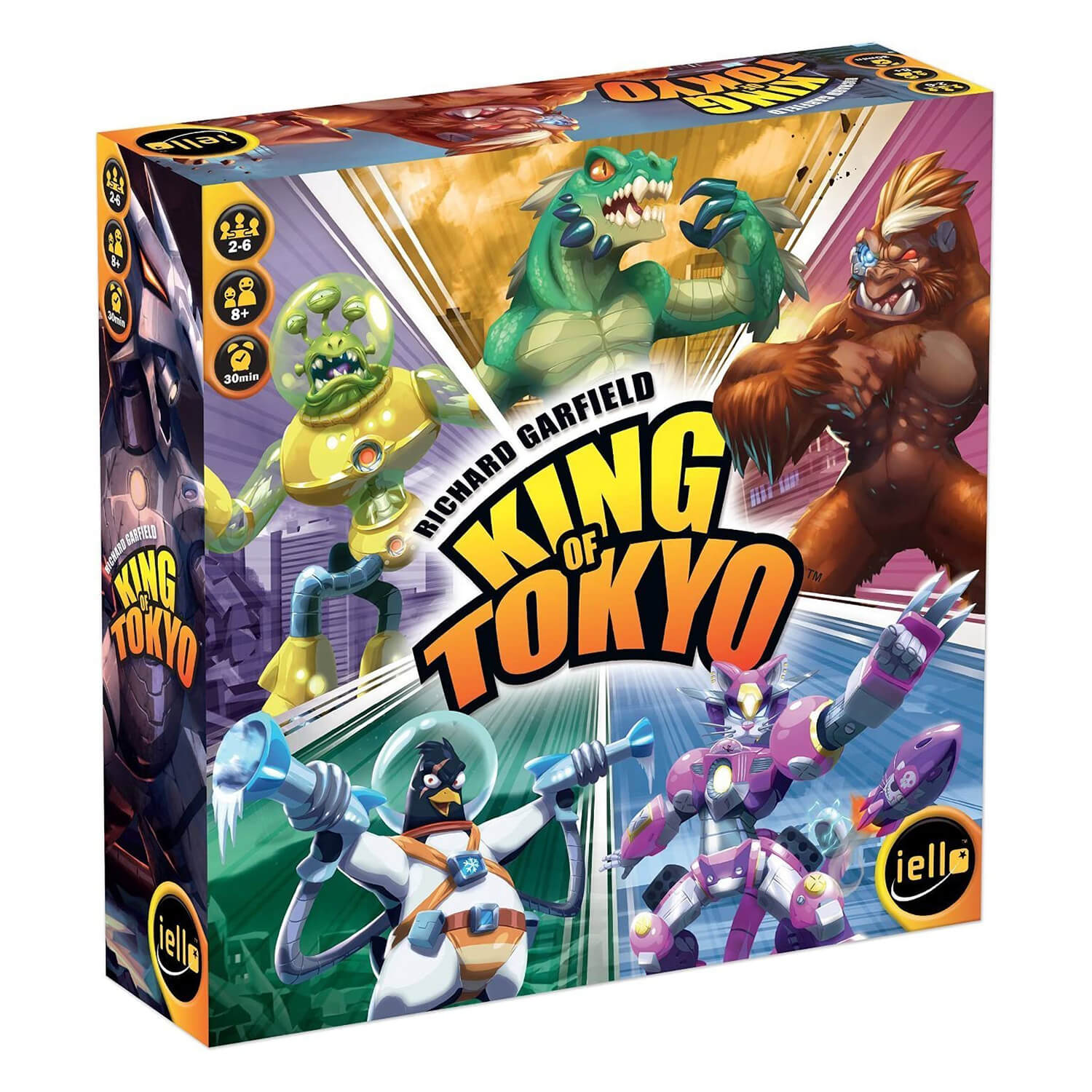 Front view of the King of Tokyo 2nd Edition Game package.