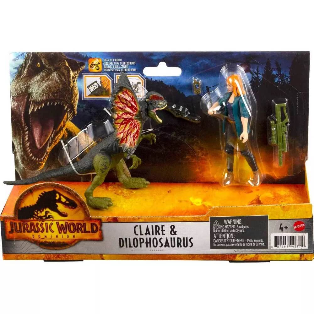 Jurassic World Dominion Claire & Dilophosaurus Dinosaur Figure Pack