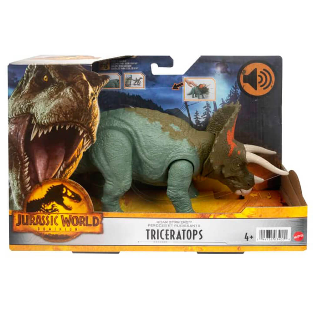Jurassic World Dominion Triceratops Roars and Attacks Dinosaur Figure