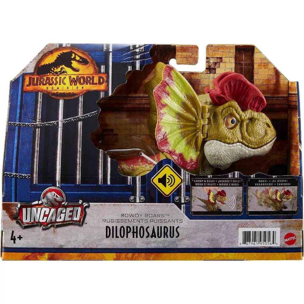 Jurassic World Dominion Uncaged Rowdy Roars Dilophosaurus Dinosaur Figure