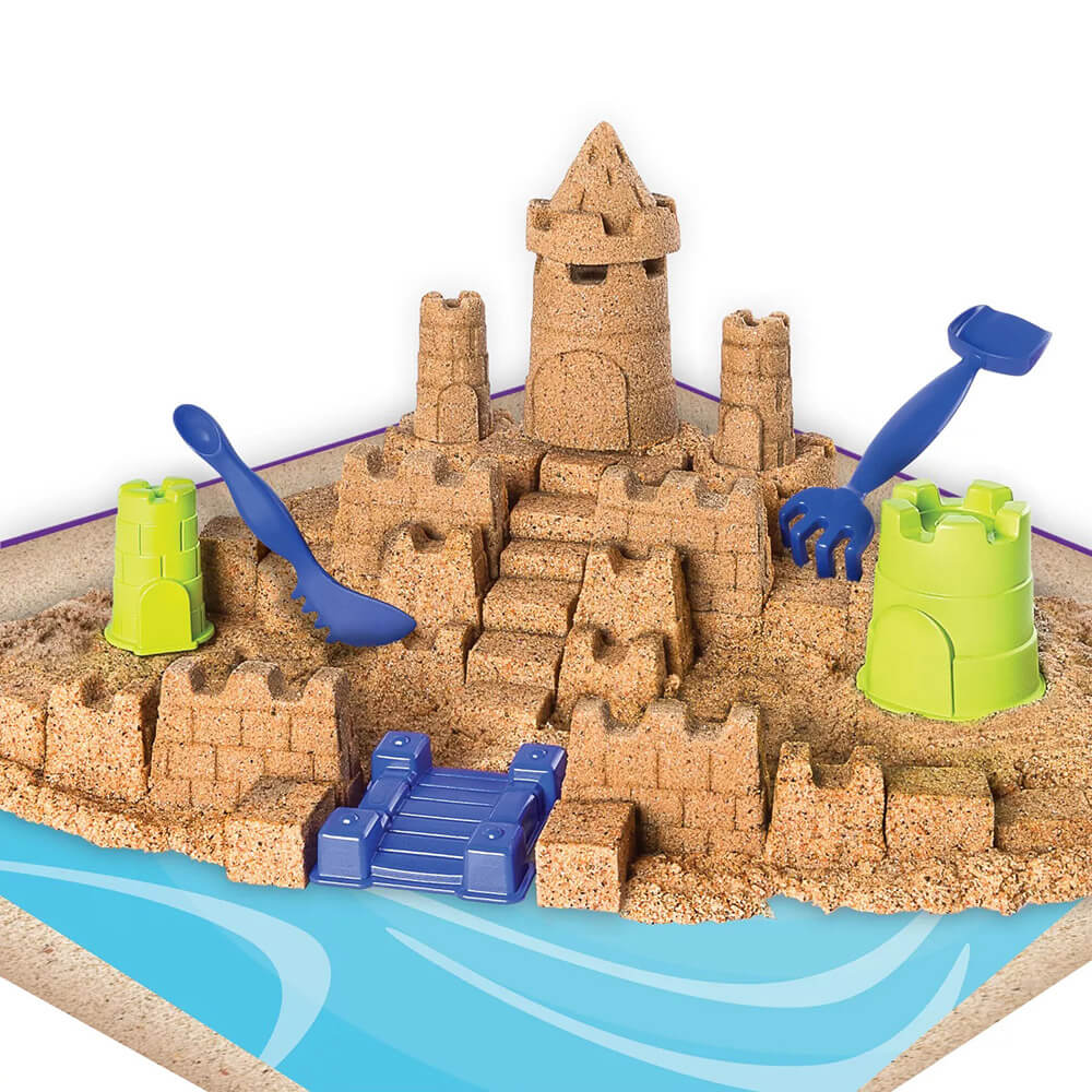Kinetic Sand Beach Sand Kingdom Playset with 3 lbs of Beach Sand