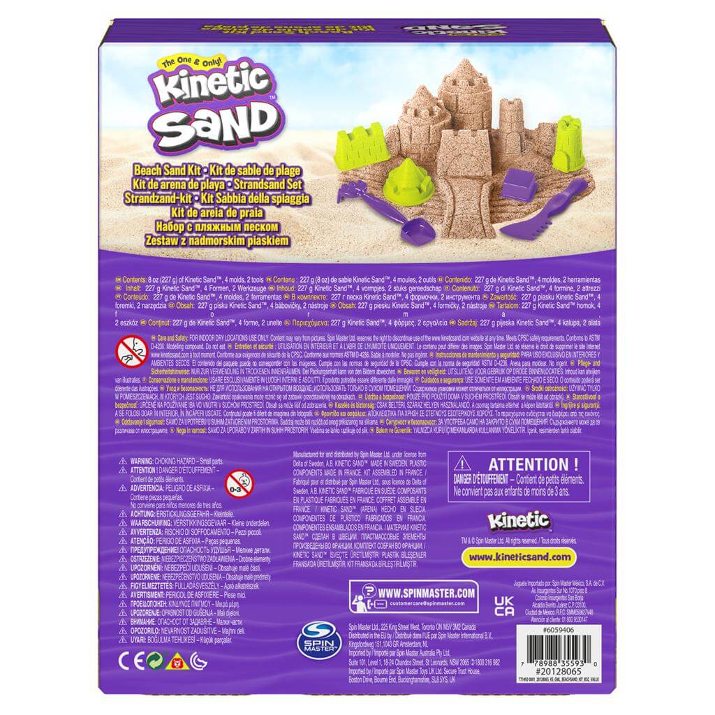 Kinetic Sand Beach Sand Kit with 6 Molds and Tools