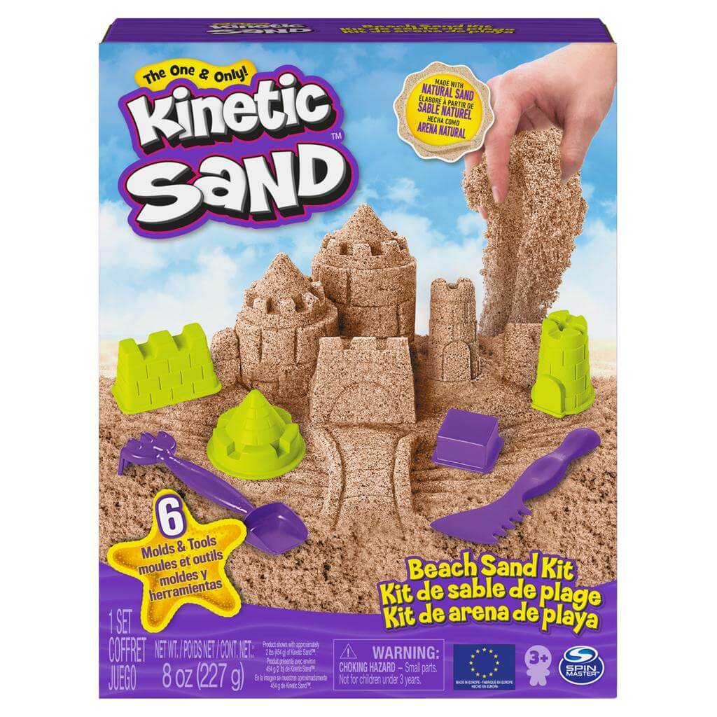 Kinetic Sand Beach Sand Kit with 6 Molds and Tools – Maziply Toys