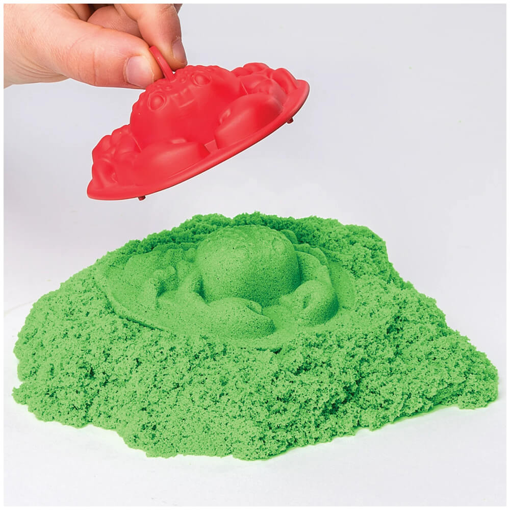 Kinetic Sand Sandbox Set with Green Sand, Tools & Storage, Size: 11.02 inch x 2.6 inch x 11.06 inch