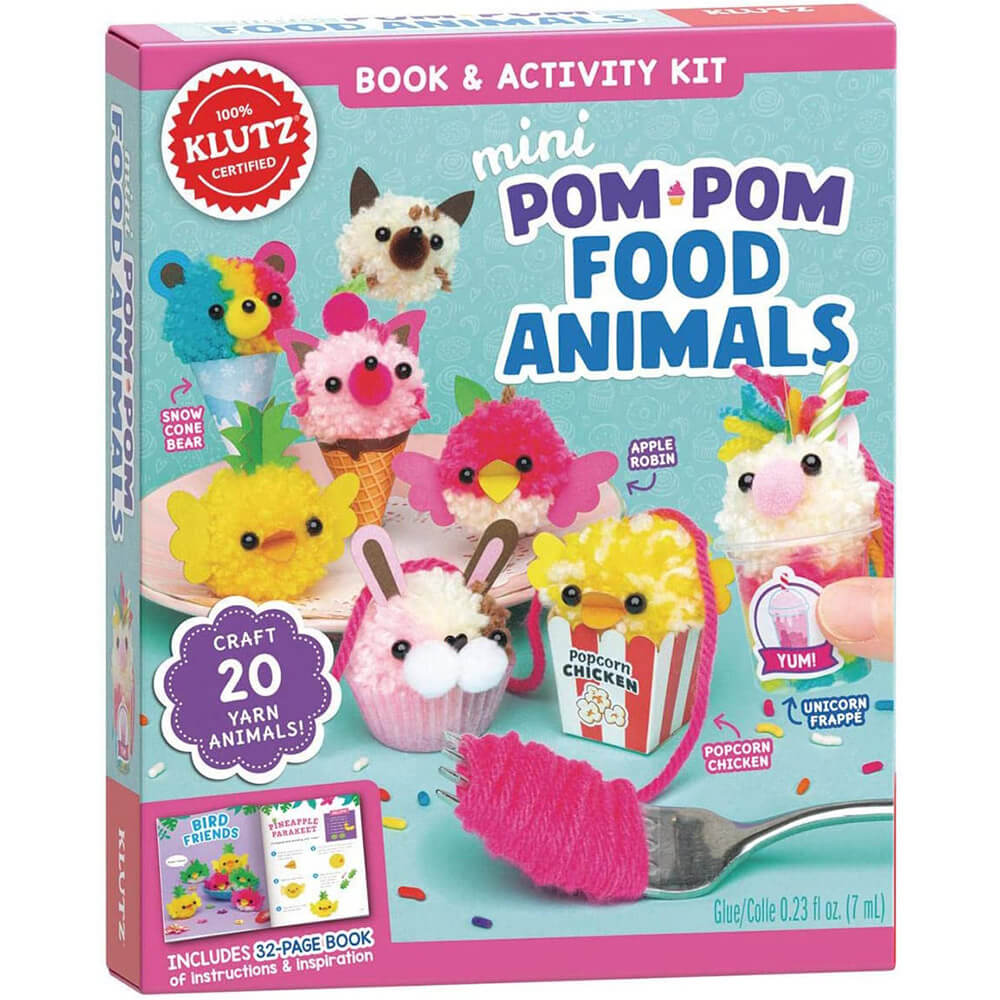 Klutz Mini Pom-Pom Food Animals Book & Activity Kit