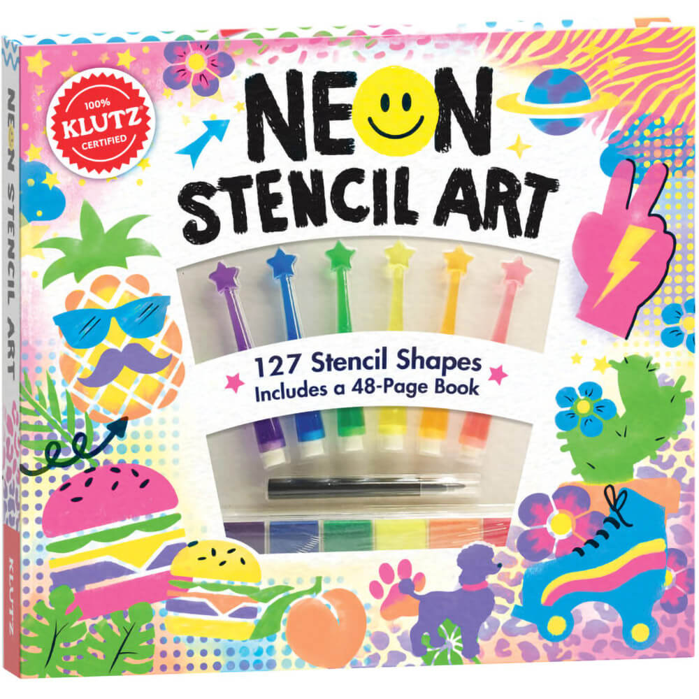 Klutz Neon Stencil Art Book & Activity Kit