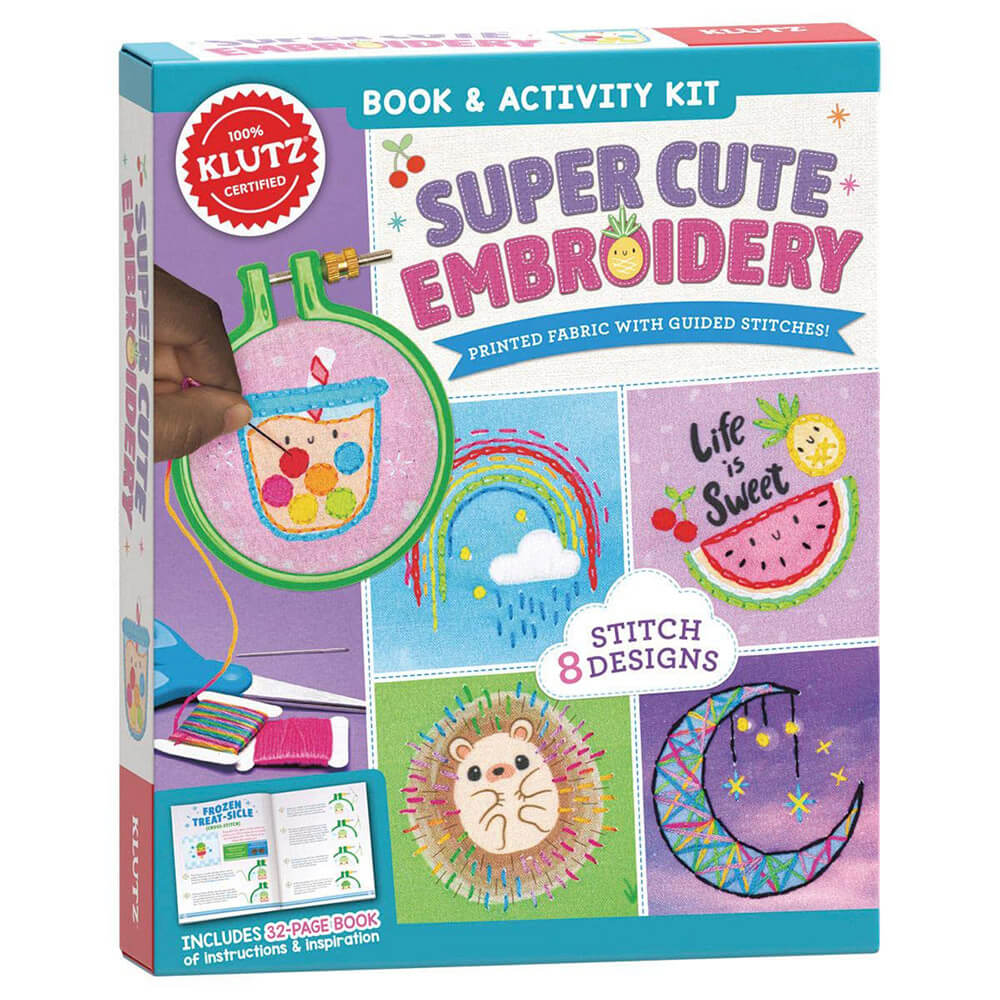 Klutz Super Cute Embroidery Book & Activity Kit