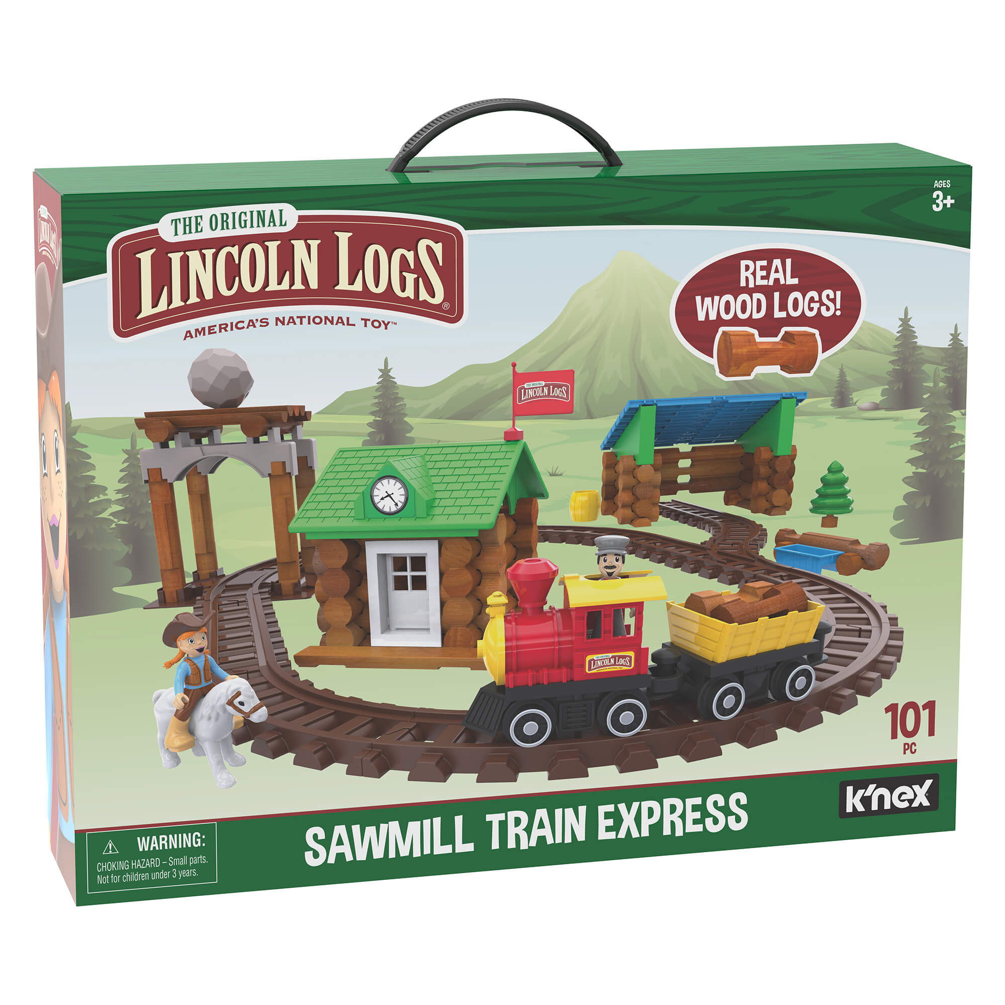 Lincoln Logs Sawmill Train Express 101 Piece Building Set