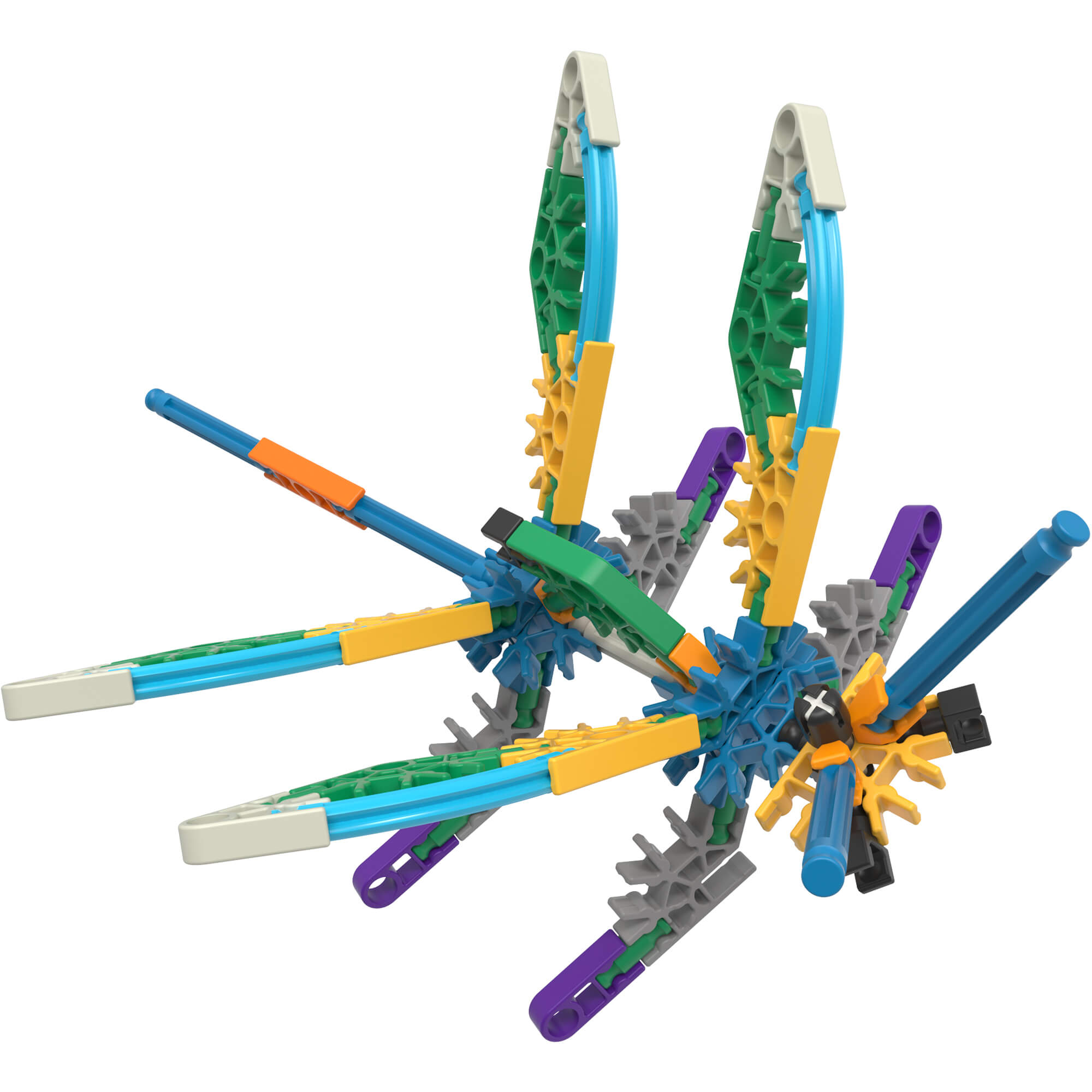 Side view of the k'nex helicopter.