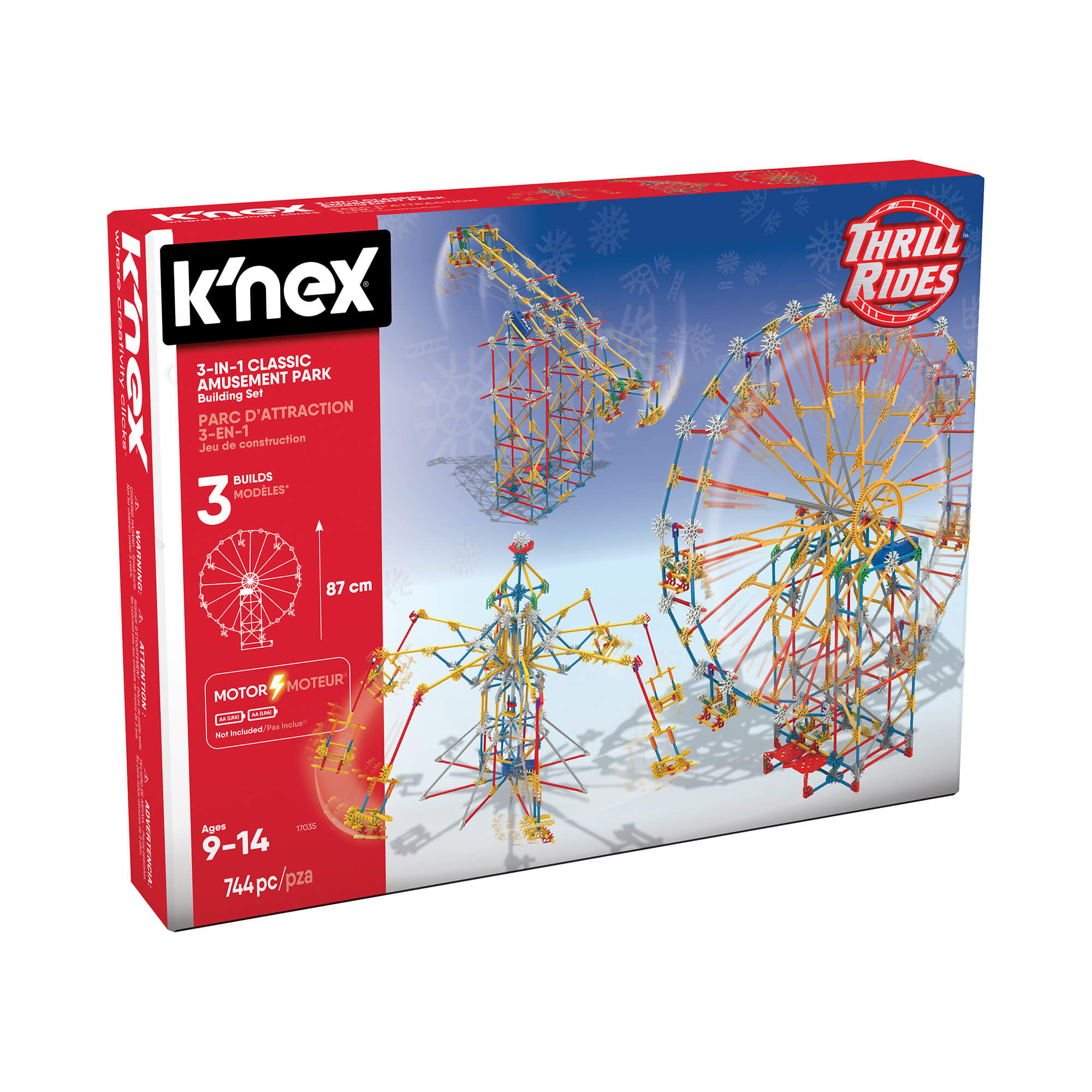 K'NEX Thrill Rides 3-in-1 Classic Amusement Park Building Set
