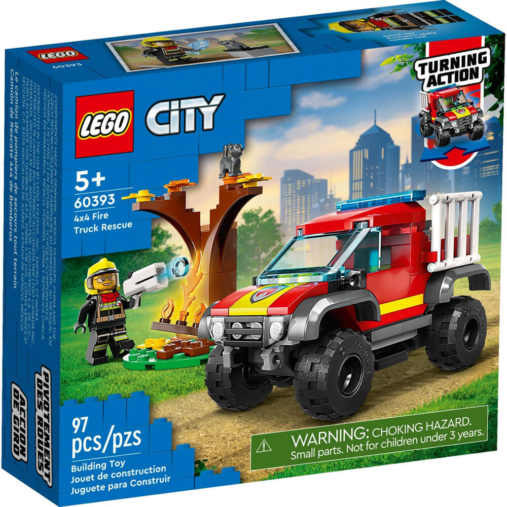 LEGO® City 4x4 Fire Truck Rescue 97 Piece Building Kit (60393)
