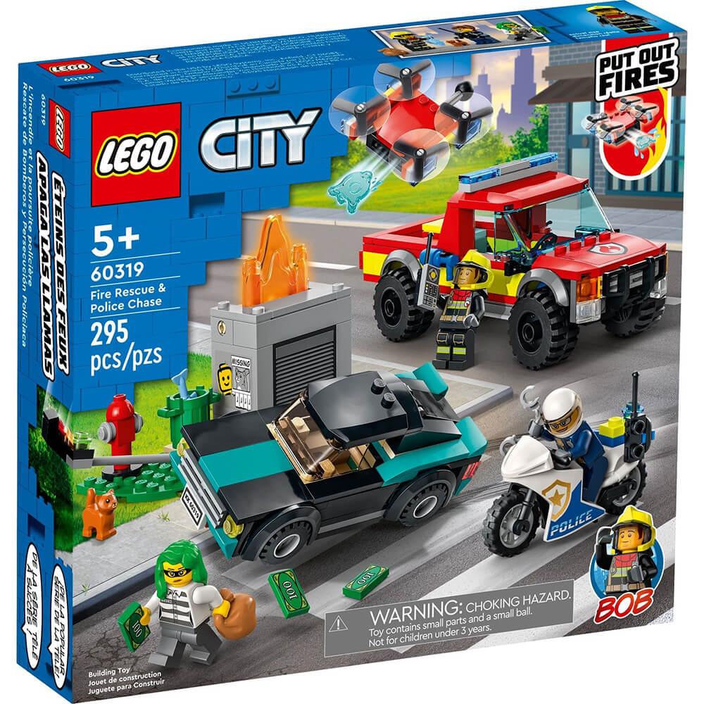 LEGO City Fire Rescue & Police Chase 295 Piece Building Set (60319)