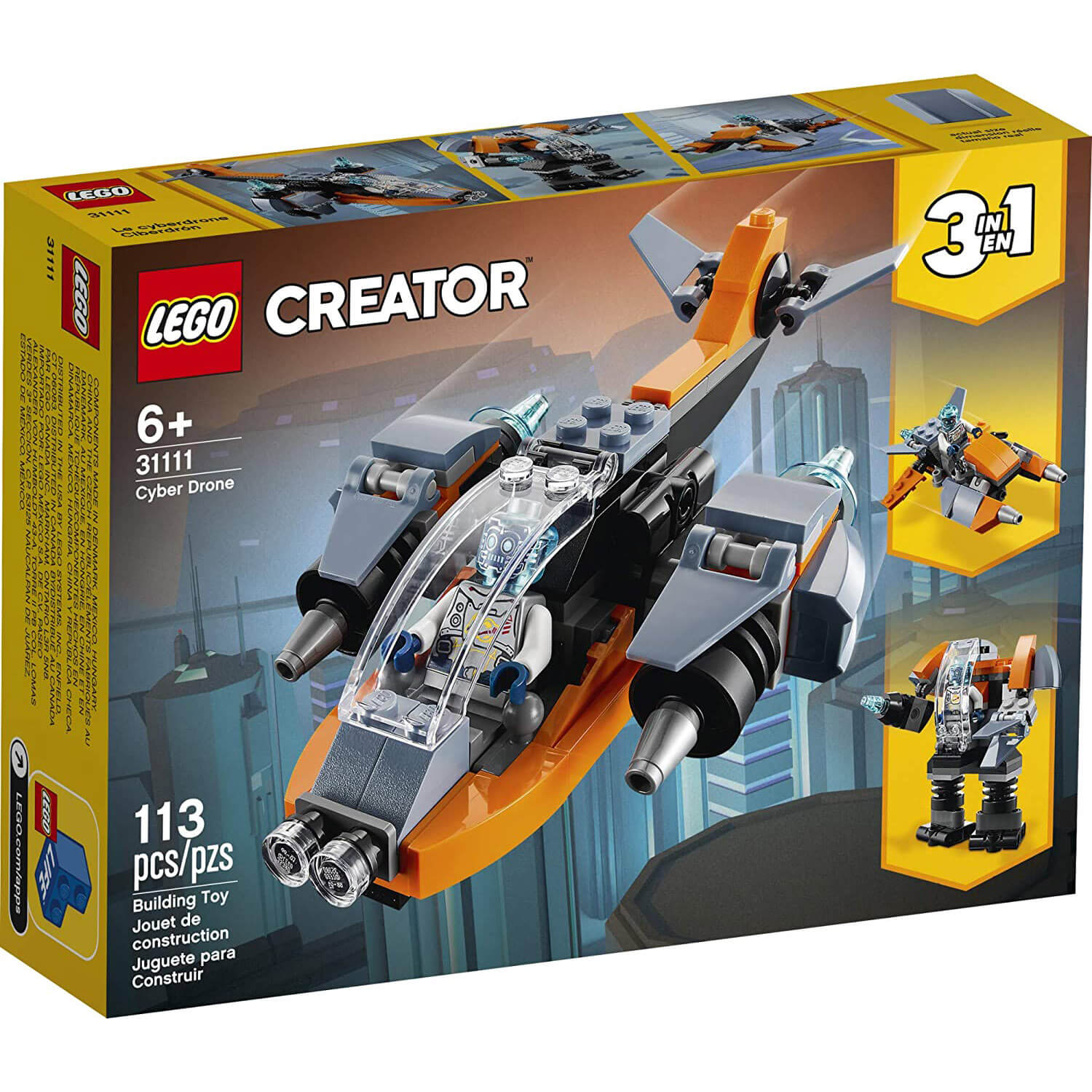 LEGO Creator Cyber Drone 113 Piece Building Set (31111)