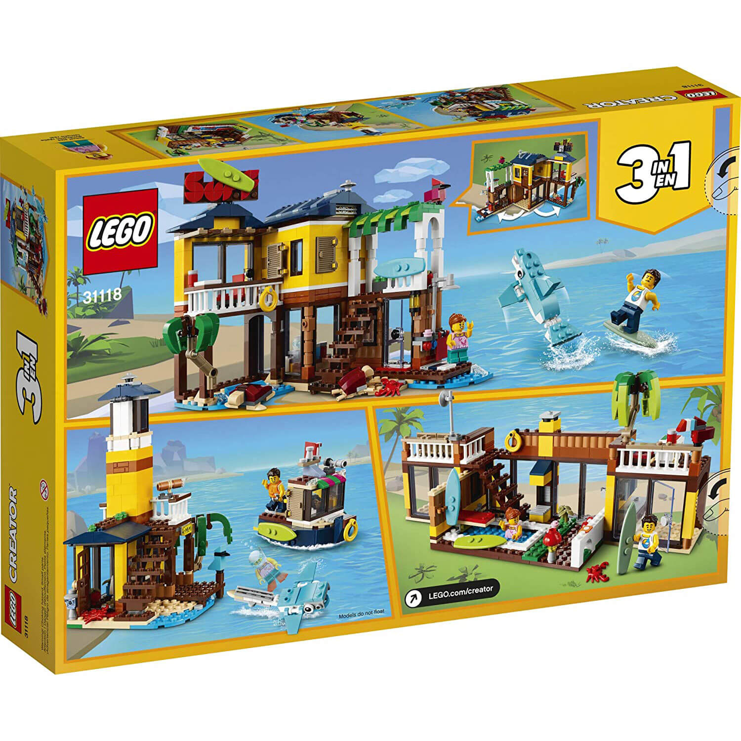 LEGO Creator Surfer Beach House 564 Piece Building Set (31118)