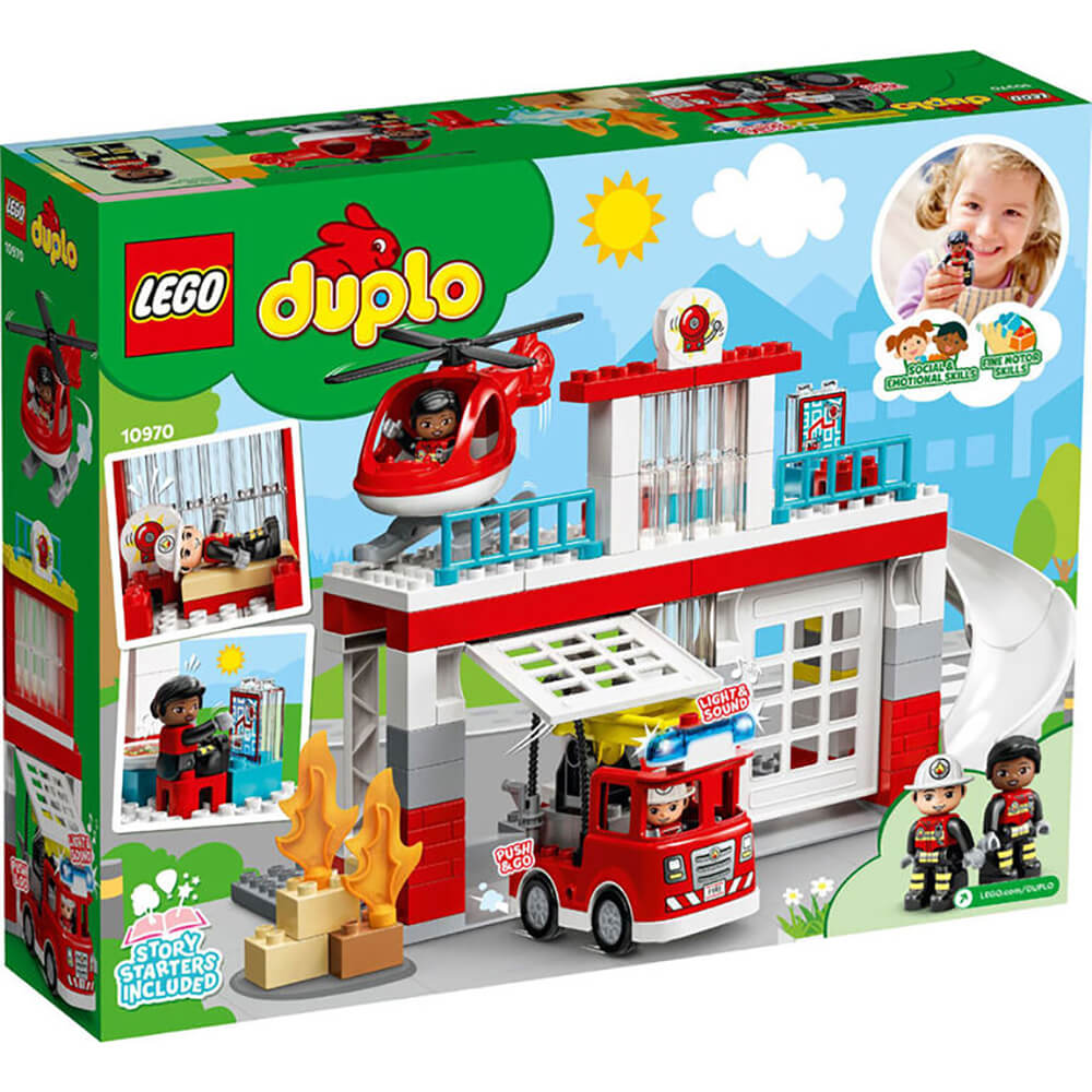 LEGO DUPLO Town Fire Station & Helicopter 117 Piece Building Set (10970)