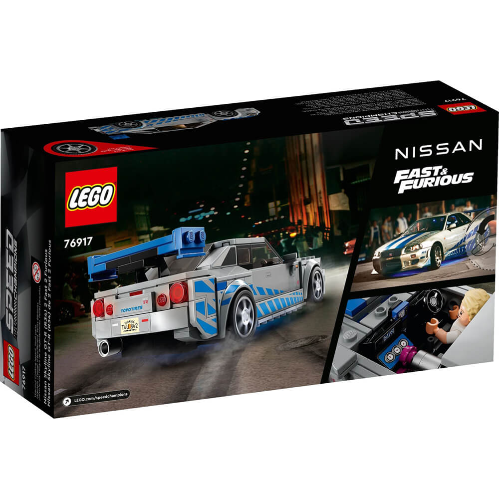 LEGO® Speed Champions Fast and the Furious 2 Fast 2 Furious Nissan Skyline GT-R (R34) 319 Piece Building Kit (76917)