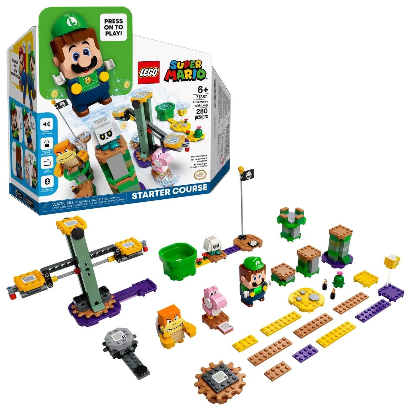 LEGO Super Mario Adventures with Luigi Starter Course 280 Piece Building Set (71387)