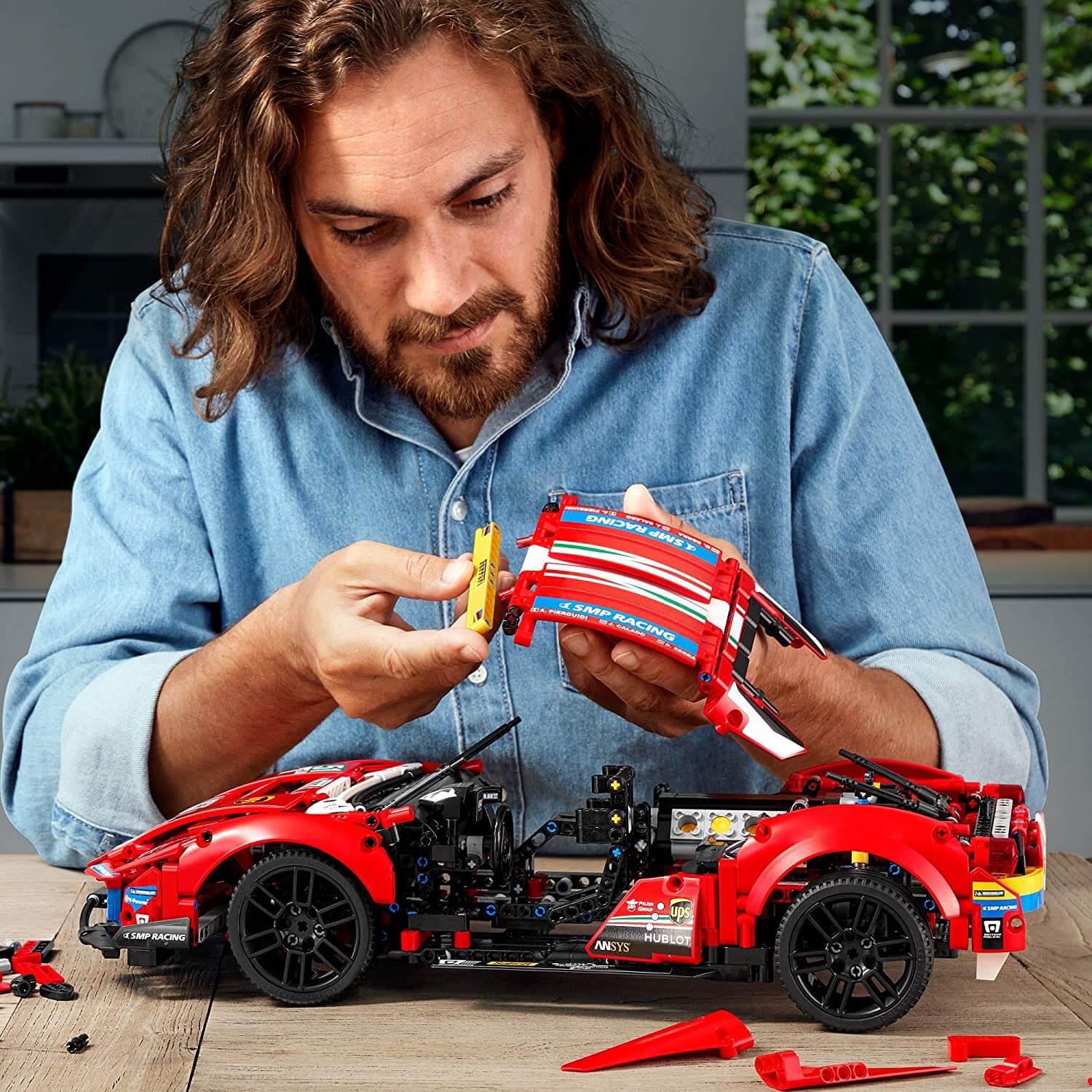 LEGO Technic Ferrari 488 GTE “AF Corse #51” 1677 Piece Building Set (42125)