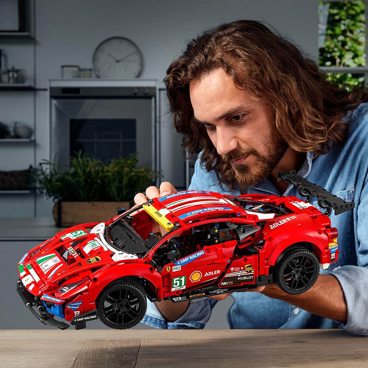 LEGO Technic Ferrari 488 GTE “AF Corse #51” 1677 Piece Building Set (42125)