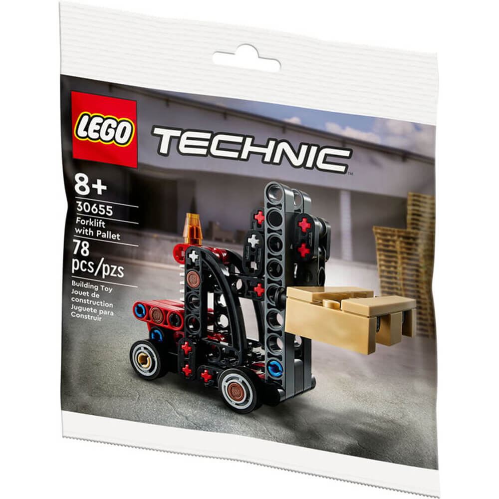 LEGO® Technic™ Forklift with Pallet 78 Piece Building Kit (30655)