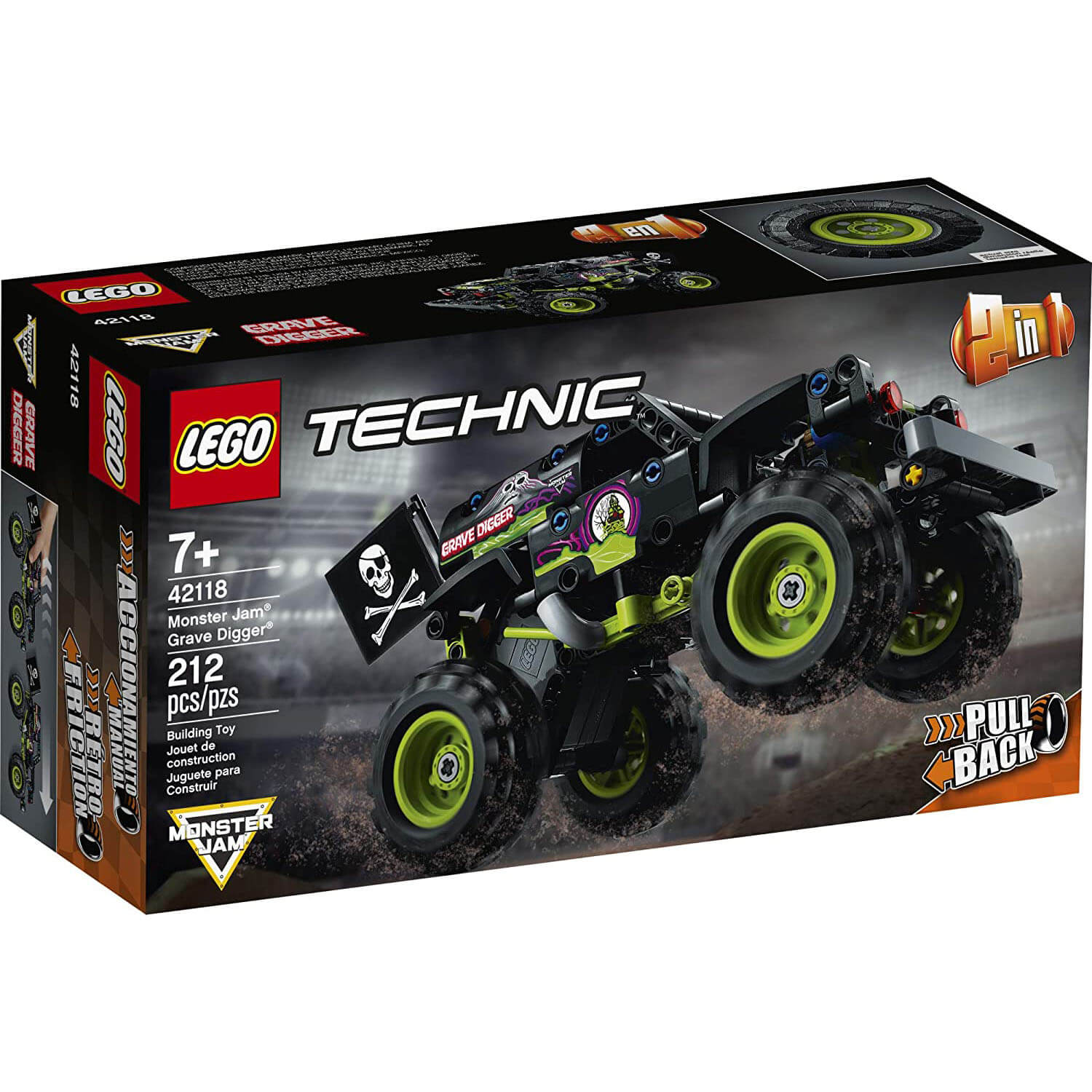 LEGO Technic Monster Jam Grave Digger 212 Piece Building Set (42118)