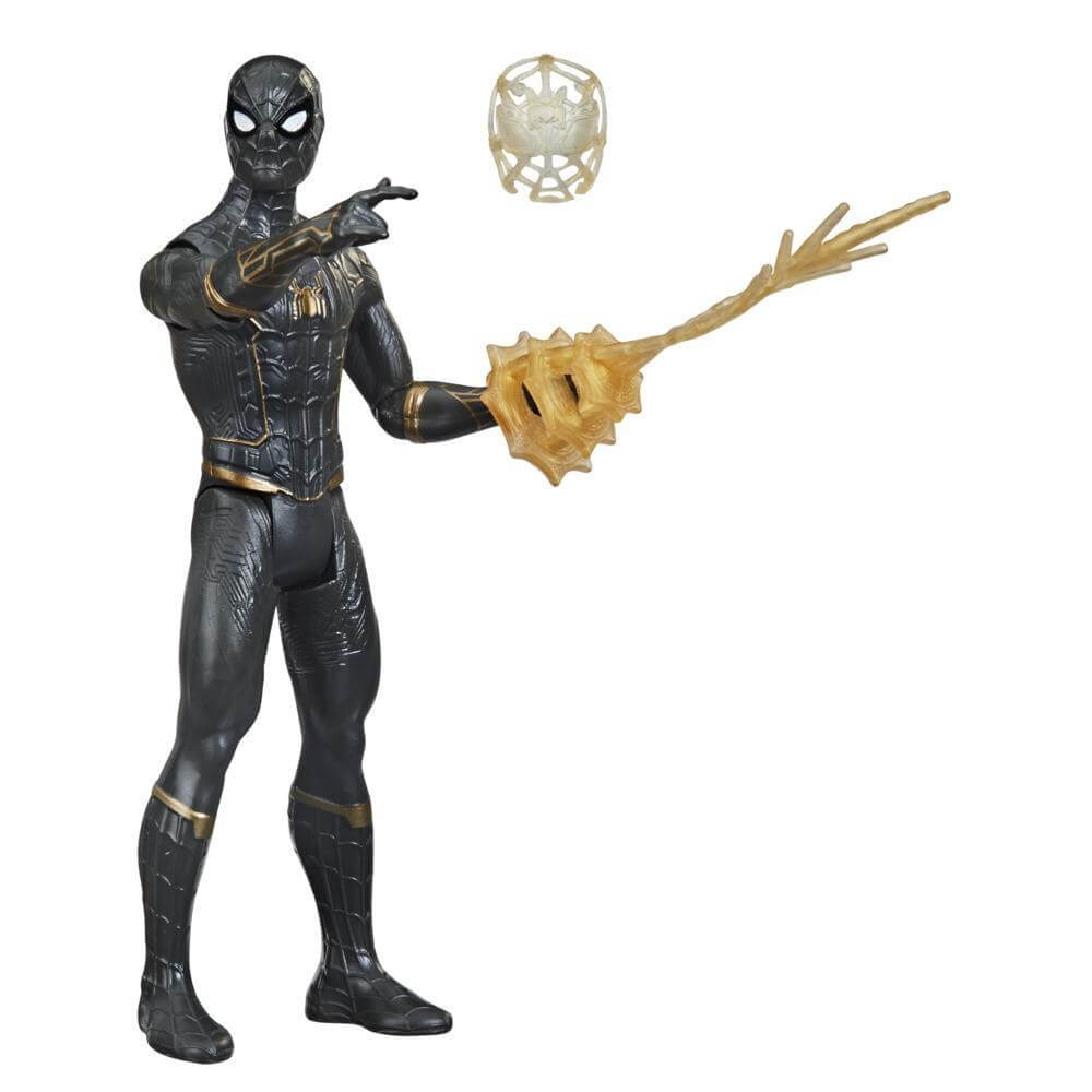Marvel Spider-Man Mystery Web Gear Black and Gold Suit Spider-Man 6 Inch Figure