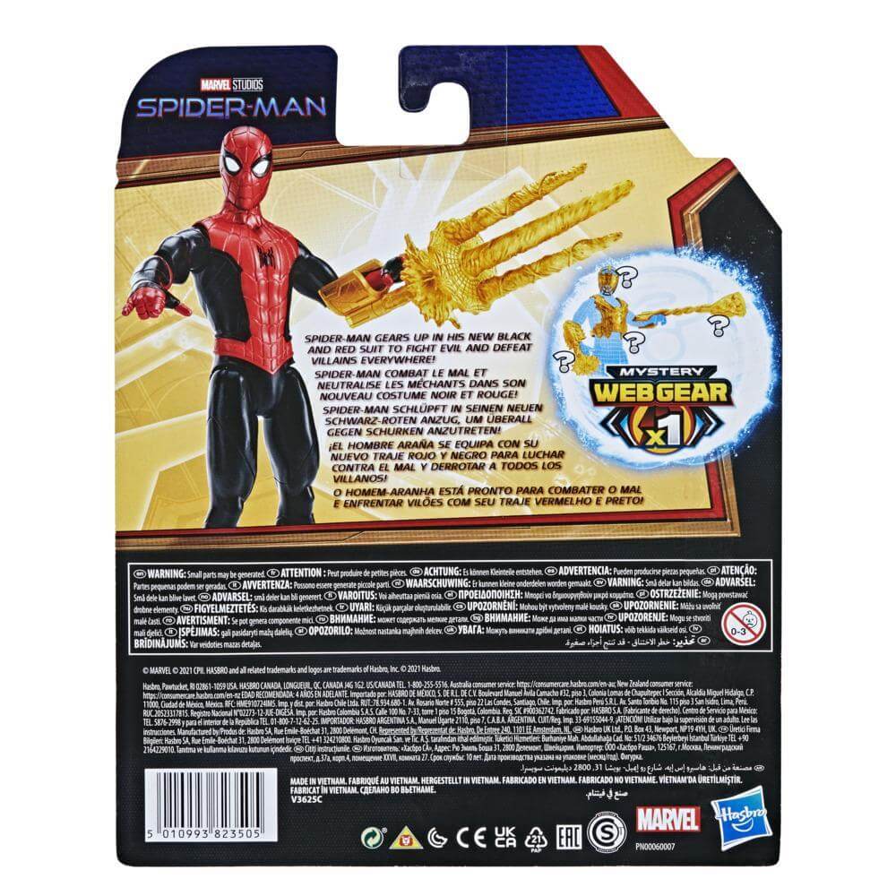 Marvel Spider-Man Mystery Web Gear Black and Red Suit Spider-Man 6 Inch Figure