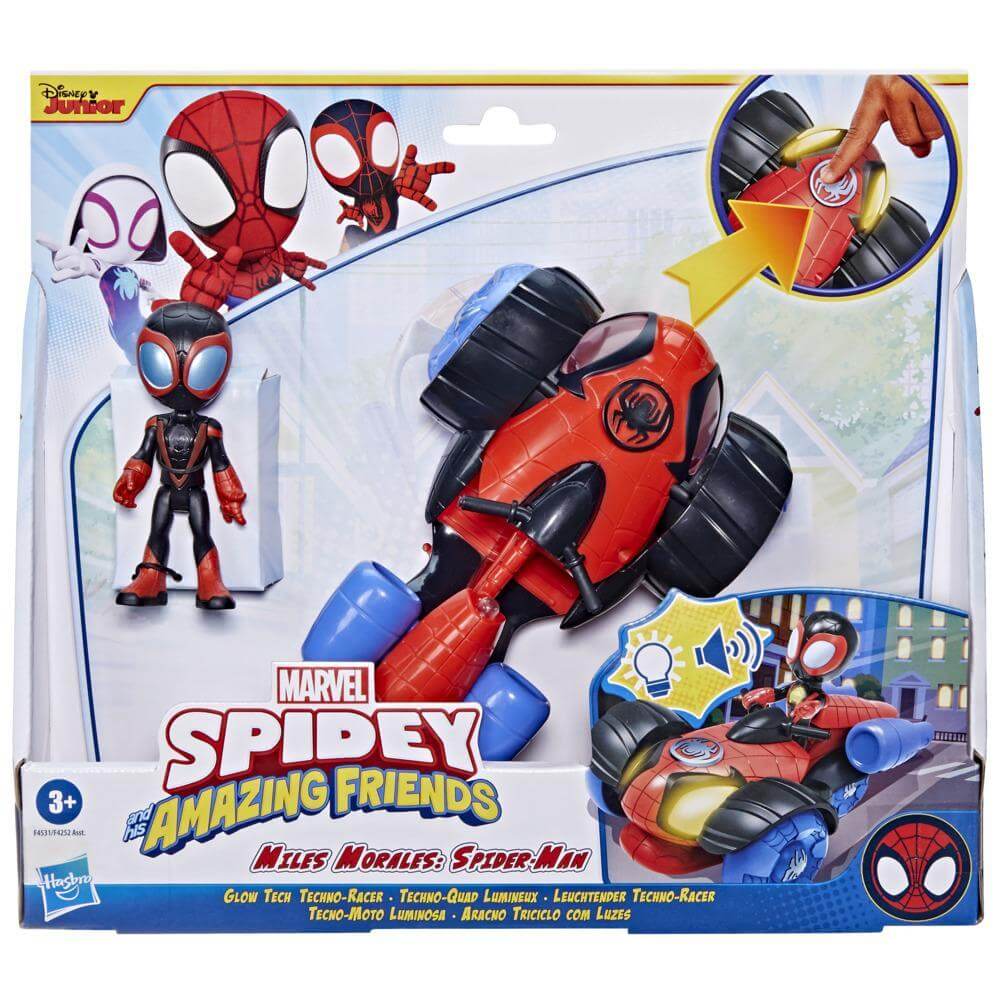Marvel Spidey and his Amazing Friends Miles Morales Glow Tech Techno-Quad