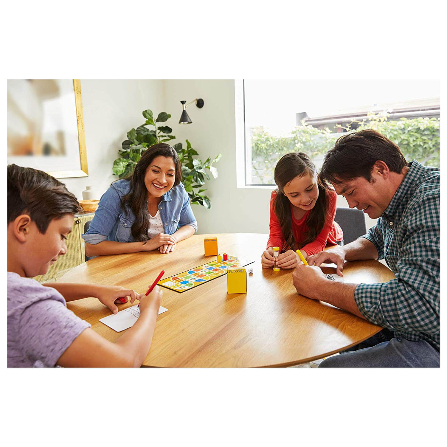 Family playing the card game.