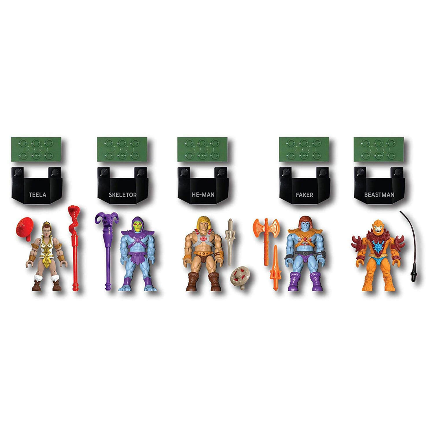 Front view of the Mega Probuilder Masters Of The Universe Battle For Eternia Figure Pack.