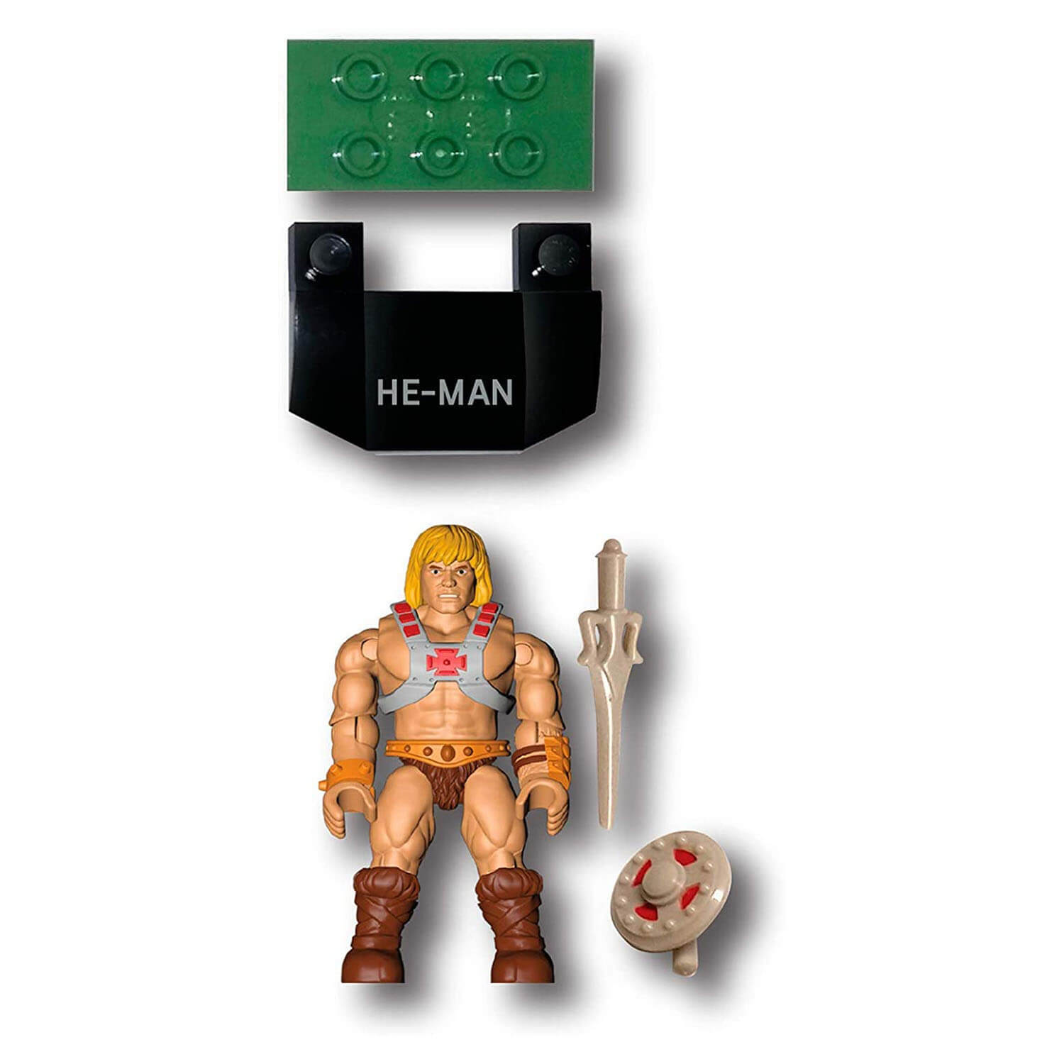 Front view of the he-man figure.