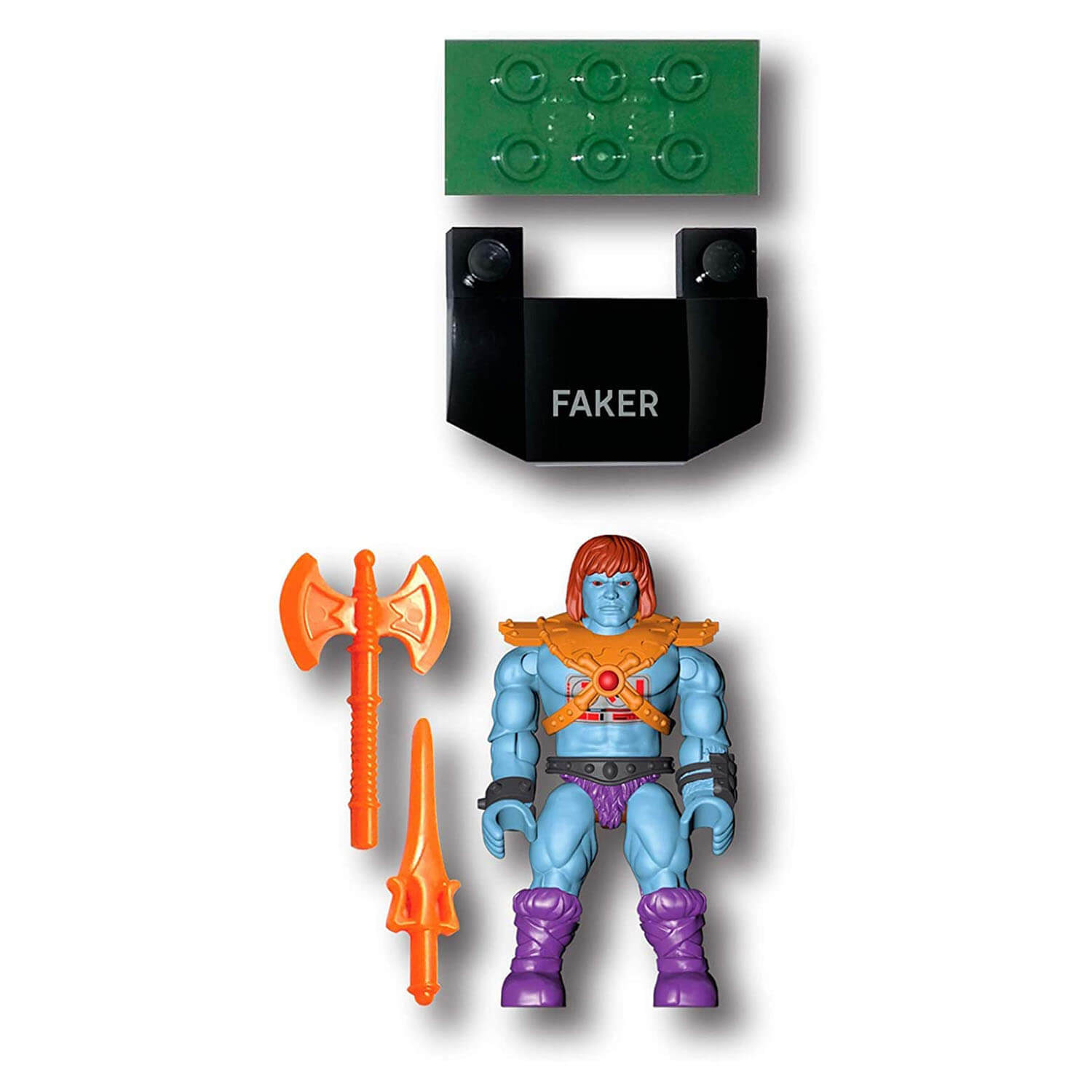 Front view of the faker figure.