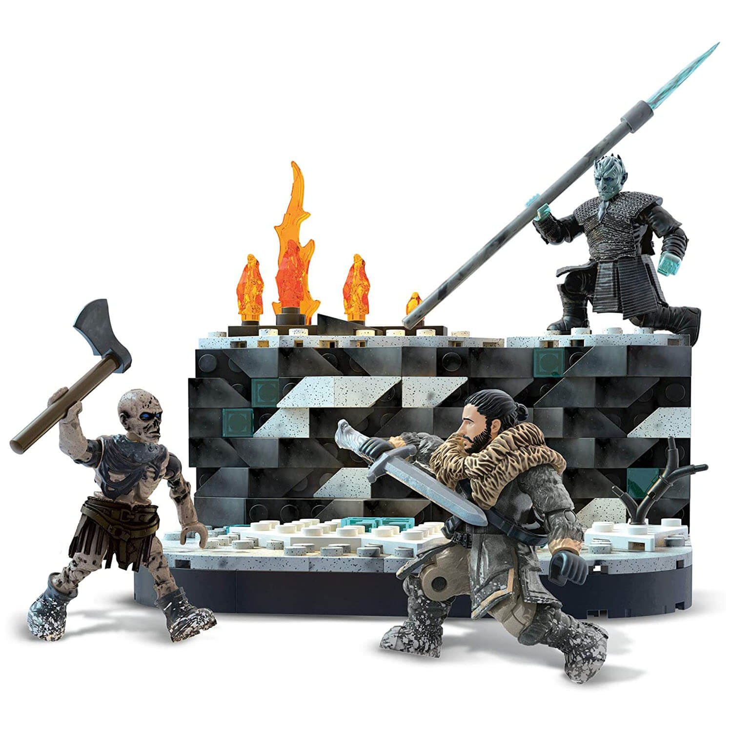 Front view of the Mega Construx Game Of Thrones Battle Beyond The Wall 176 Piece Set.