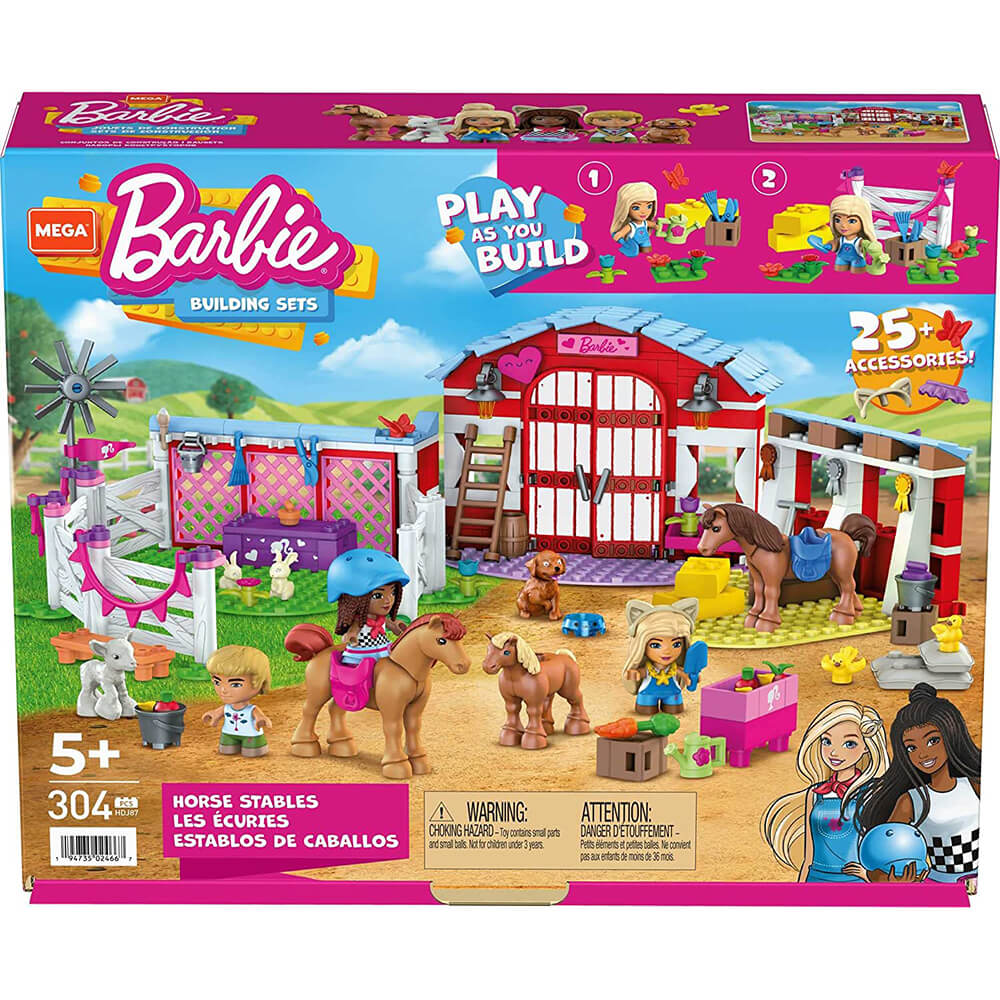 MEGA Barbie Horse Stables 304 Piece Building Set